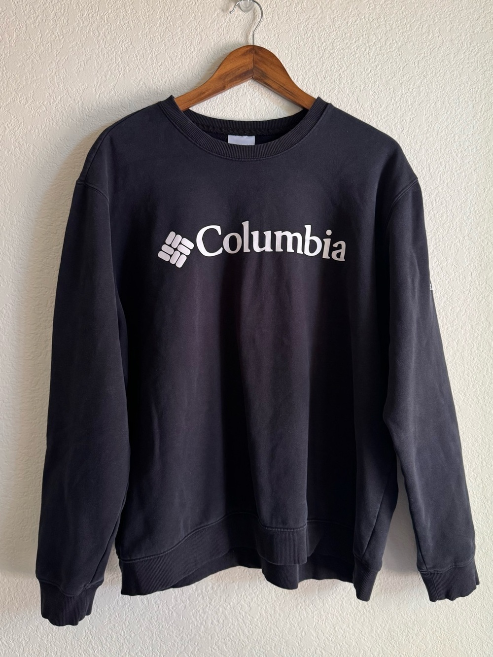 Columbia Men’s XL Black Logo Fleece Crewneck Sweatshirt